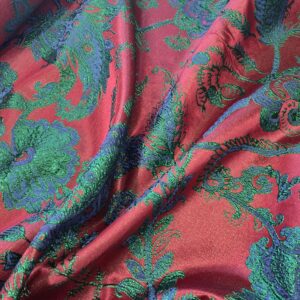 Ekskluzivni Brokat Selection PM068 – 37 Cvetni dezen u bordo-zelenoj boji (150cm)