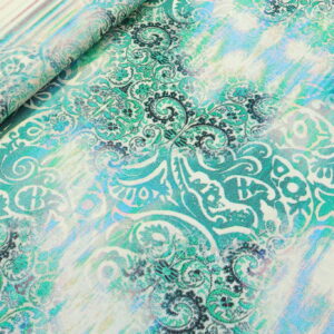 Metraža LORAN AC007 - 27 – Etno Dezen (Tirkiz-zelena-svetlo plava) – Premium Tanja Skuba sa Elastinom
