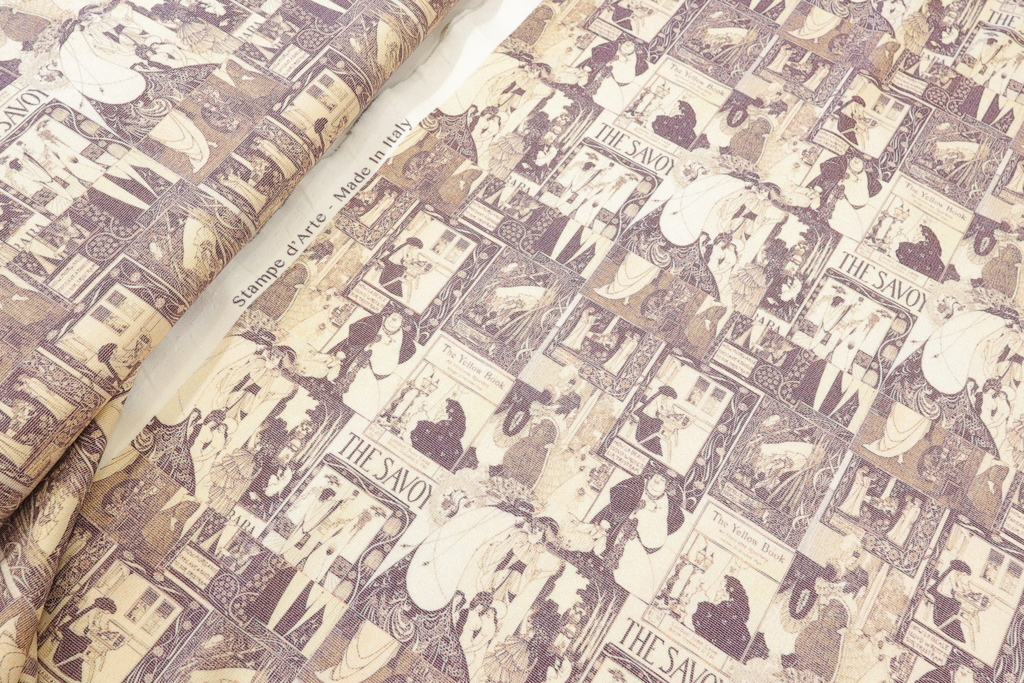 Pamučni Loran – Premium Rastegljiv materijal sa Vintage Book Printom (Fina Tanka Skuba) VS012 - 30