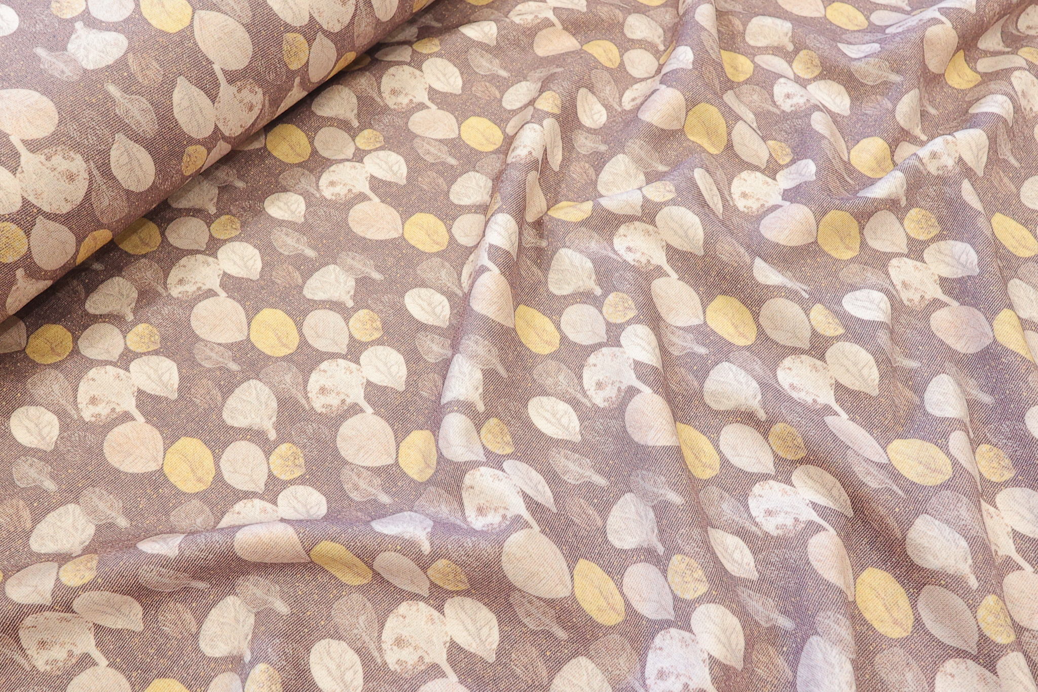 Pamučni Loran – Premium Rastegljiv materijal sa boho style Printom listova (Fina Tanka Skuba) VS012 - 32