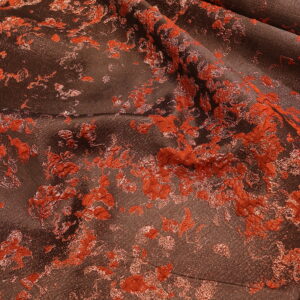 Ekskluzivni Brokat Dizajn – Bakarno sjajni sa narandžastim Reljefom – 160cm PM071 - 48