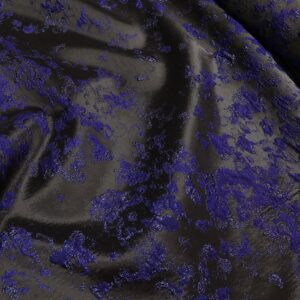 Ekskluzivni Brokat Dizajn – Crno sjajni sa kobalt plavim Reljefom – 160cm PM071 - 49