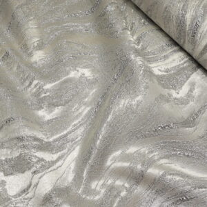 Srebrno Brokat Dizajn PM071 - 54 sa Mermernim Dezenom – Luksuzni Materijal za Haljine i Sakoe – (Širina 160cm)