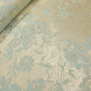 Ekskluzivni Brokat Selection PM068 – 42 Cvetni dezen u rose gold - mint zelenoj boji (150cm)