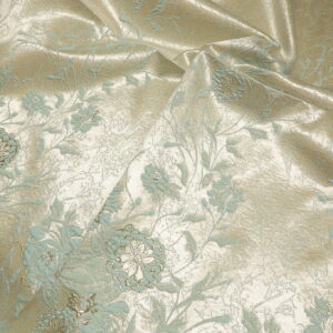 Ekskluzivni Brokat Selection PM068 – 42 Cvetni dezen u svetlo mint - rose gold boji (150cm)