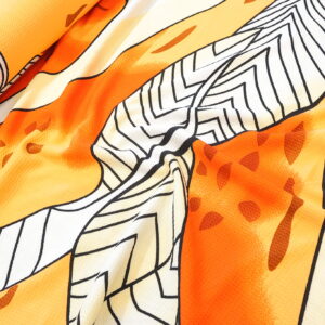 Reljefna Double Itwey Likra – Apstraktni Mural Dezen u Oker i belim Tonovima PE012 - 69