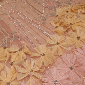 ČIPKA MIRMAM 3d cvetovi Rose - kajsija CP030 - 11