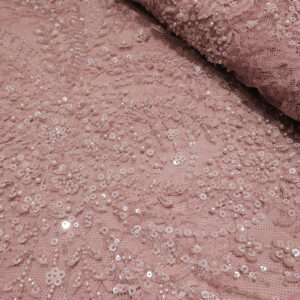 PUDER ROZE ČIPKA ELEGANCE FRENCH CP067 - 32 | Ekskluzivna Čipka sa Kristalima i Perlama