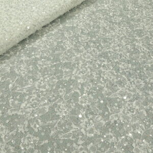 Maslinasto zelena Kristalna Čipka French CP008 - 33 – Ekskluzivna gusta vezena čipka na končanoj osnovi