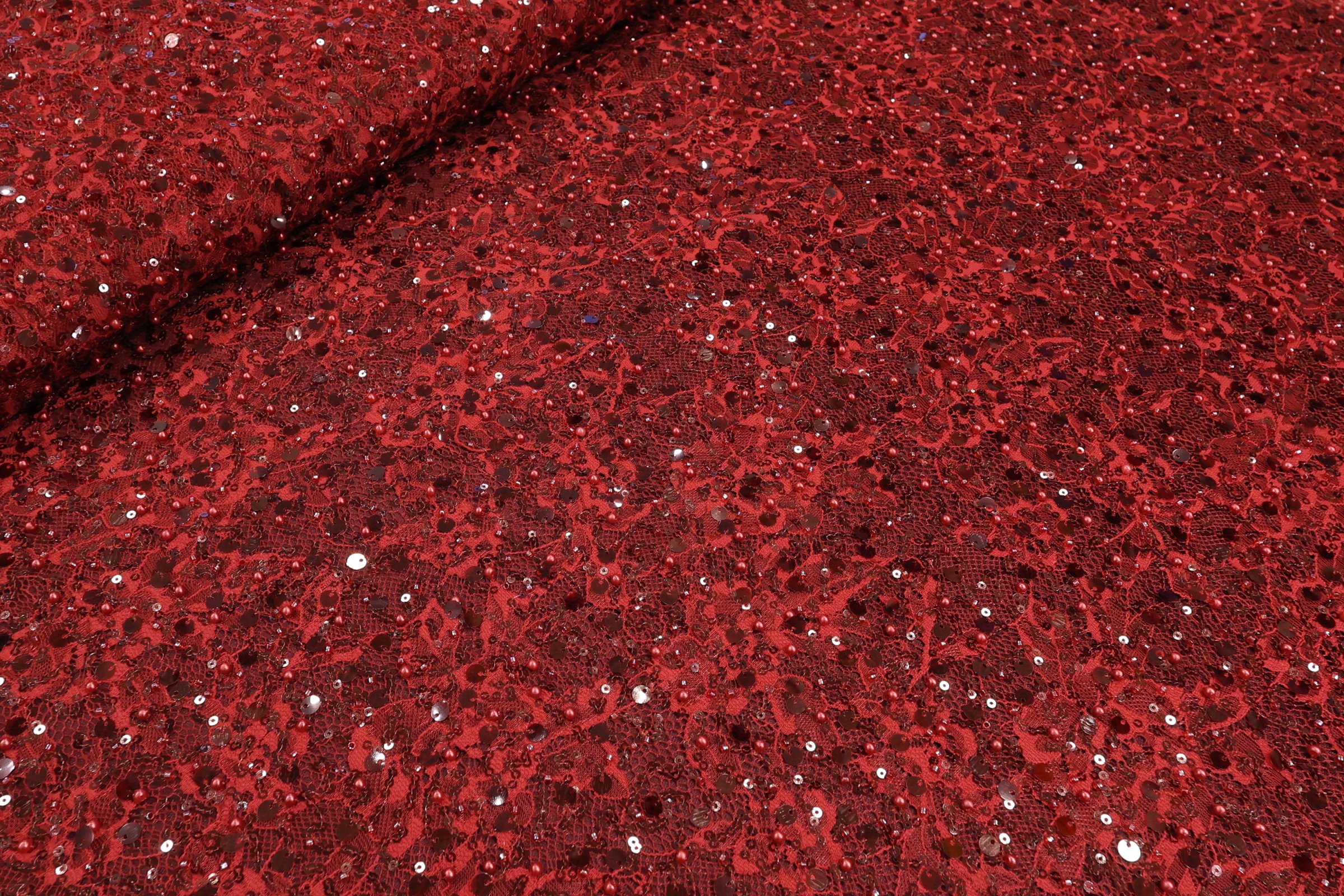 Bordo Kristalna Čipka French CP008 - 31 – Ekskluzivna gusta vezena čipka na končanoj osnovi