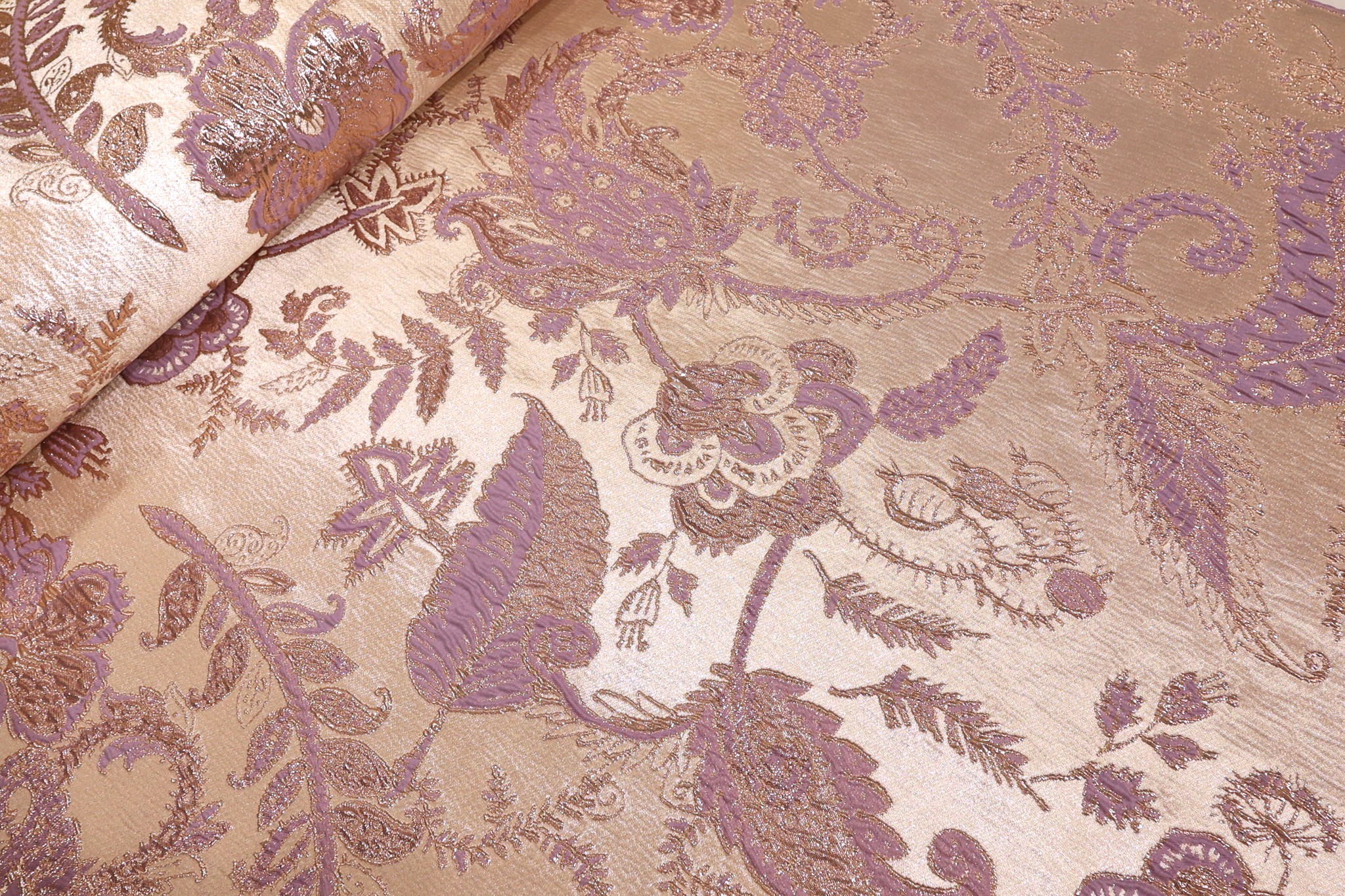 Brokat selection Rose Gold PM068 - 53 Ekskluzivni metalizirani materijal sa cvetnim dezenom (150cm)